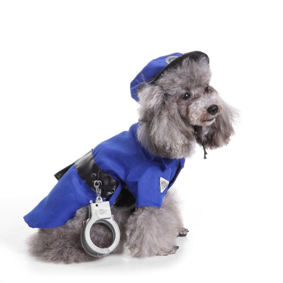 Police Uniform Dress Up Fun Cute Pet Dog Costume Cosplay Halloween Party - Picture 3 of 8